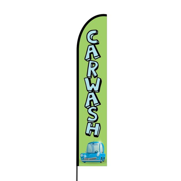 Green Carwash Flex Banner EVO Flag Single Sided Print Thumbnail