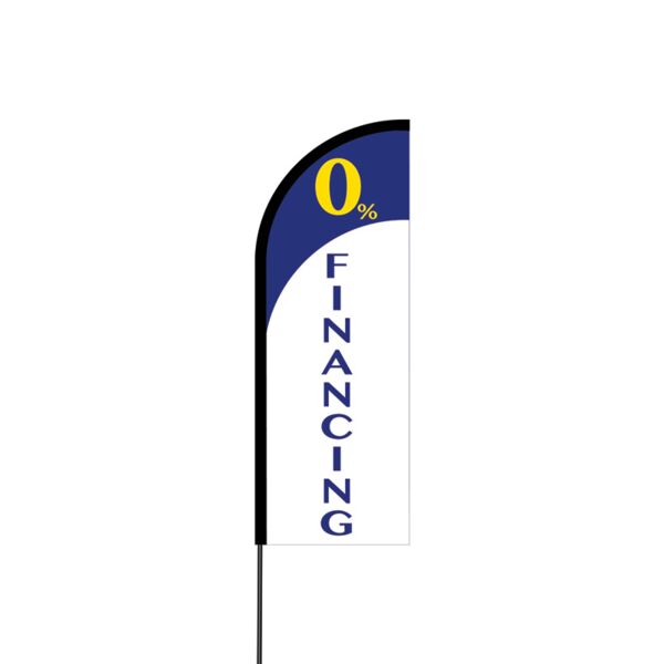 0% Financing Flex Banner Flag - 11ft Thumbnail