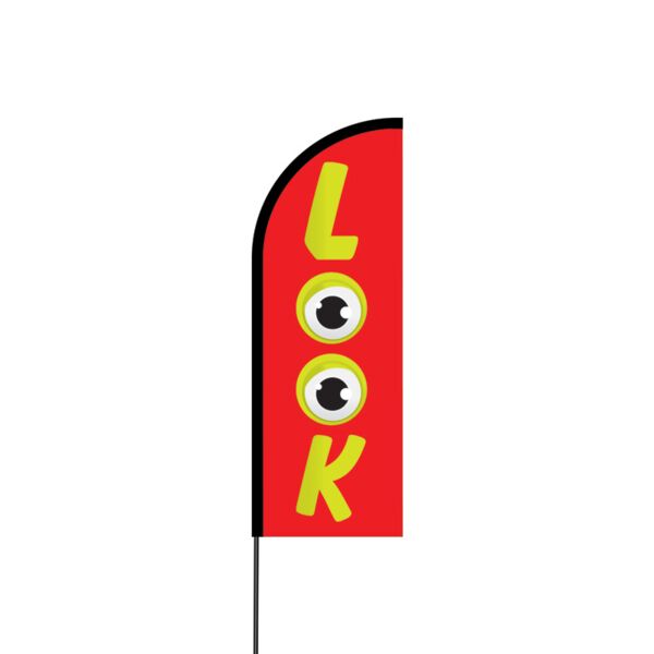 Look Red Flex Banner Flag - 11ft Thumbnail
