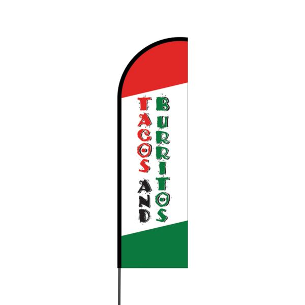 Tacos and Burritos Flex Banner Flag - 14 (Single Sided) Thumbnail