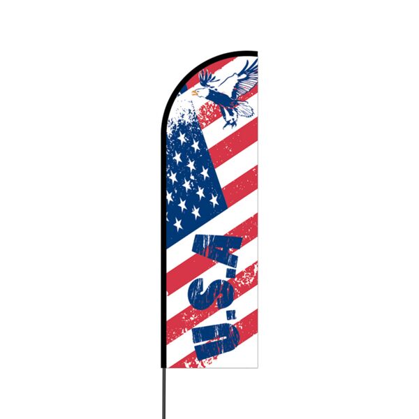 USA Flex Banner Flag - 14 (Single Sided) Thumbnail