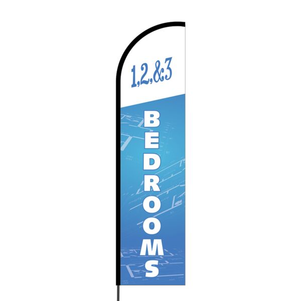 1 2 & 3 Bedrooms Flex Banner Flag - 16 (Single Sided) Thumbnail