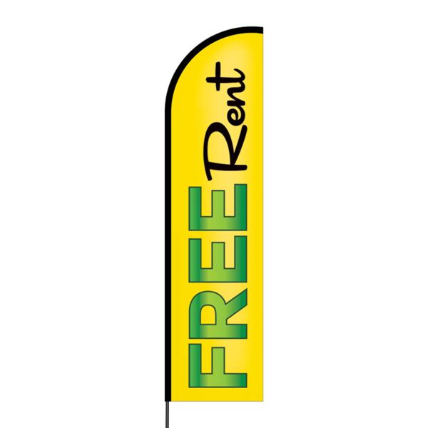 Free Rent Flex Banner Flag - 16 (Single Sided) Thumbnail