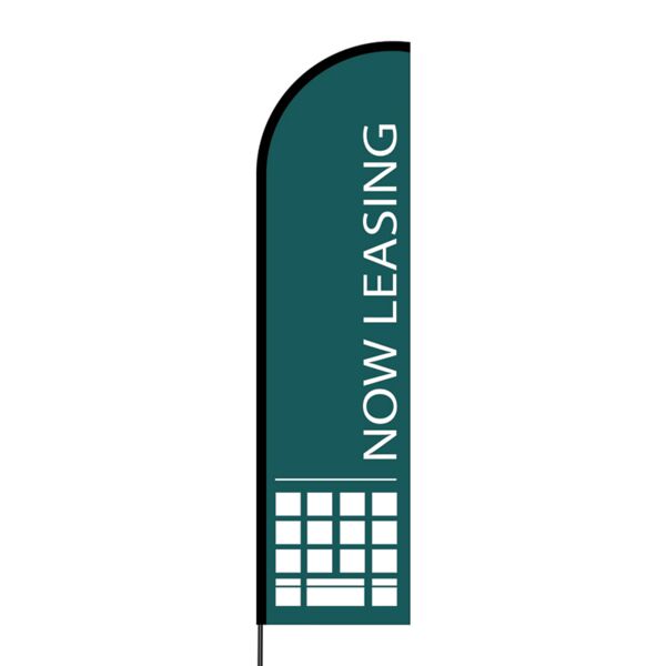 Now Leasing Flex Banner Flag - 16ft (Single Sided) Thumbnail