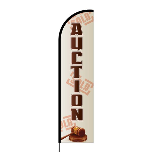 Auctions Flex Banner Flag - 16ft (Single Sided) Thumbnail