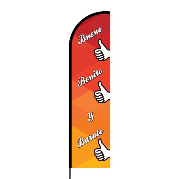 Bueno, Bonito y Barato Flex Banner Flag - 16ft (Single Sided) Thumbnail