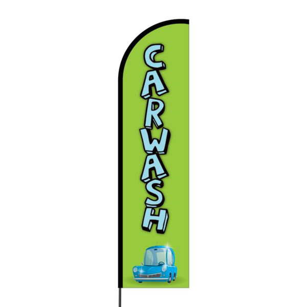 Car Wash Flex Banner Flag - 16ft (Single Sided) Thumbnail