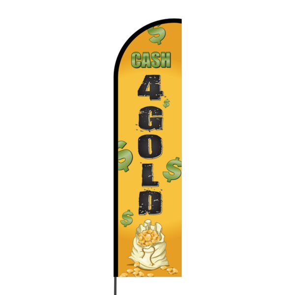 Cash 4 Gold Flex Banner Flag - 16ft (Single Sided) Thumbnail