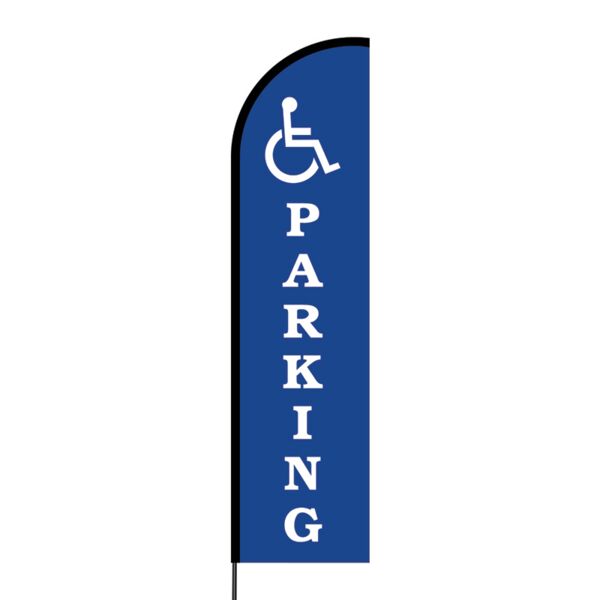 Handicap Parking Flex Banner Flag - 16ft (Single Sided) Thumbnail