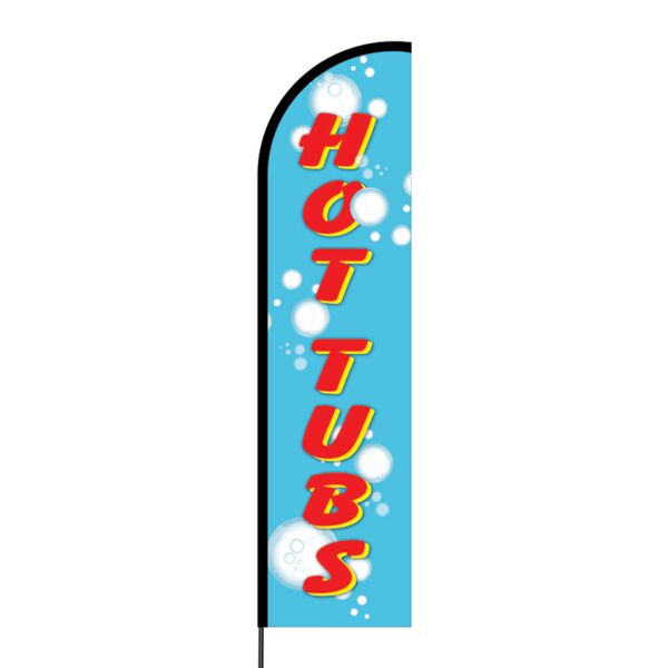 Hot Tubs Flex Banner Flag - 16ft (Single Sided) Thumbnail