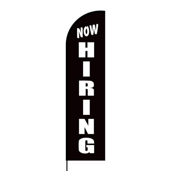 Now Hiring Flex Banner Flag - 16ft (Single Sided) Thumbnail