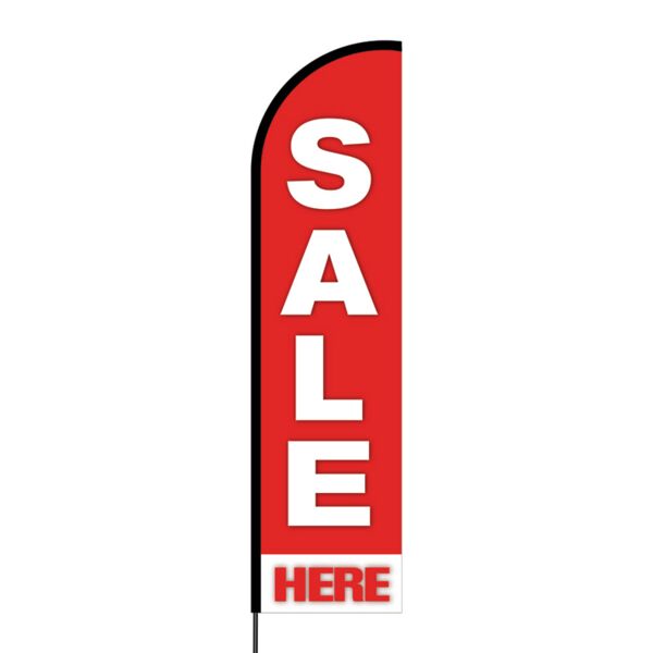 Sale Here Flex Banner Flag - 16ft (Single Sided) Thumbnail