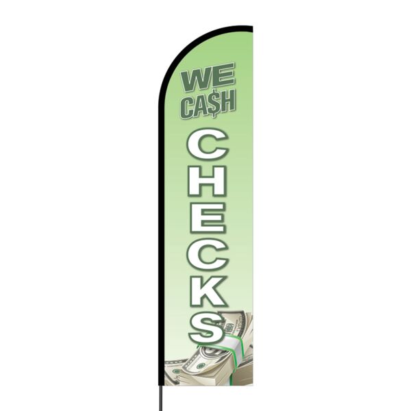 We Cash Checks Flex Banner Flag - 16ft (Single Sided) Thumbnail