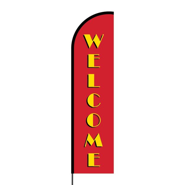 Welcome Flex Banner Flag - 16ft (Single Sided) Thumbnail