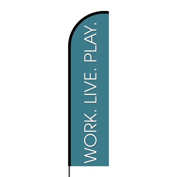 Work Live Play Flex Banner Flag - 16ft (Single Sided) Thumbnail