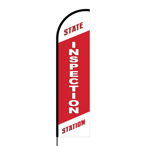 State Inspection Station Flex Banner Flag - 16ft (Single Sided) Thumbnail