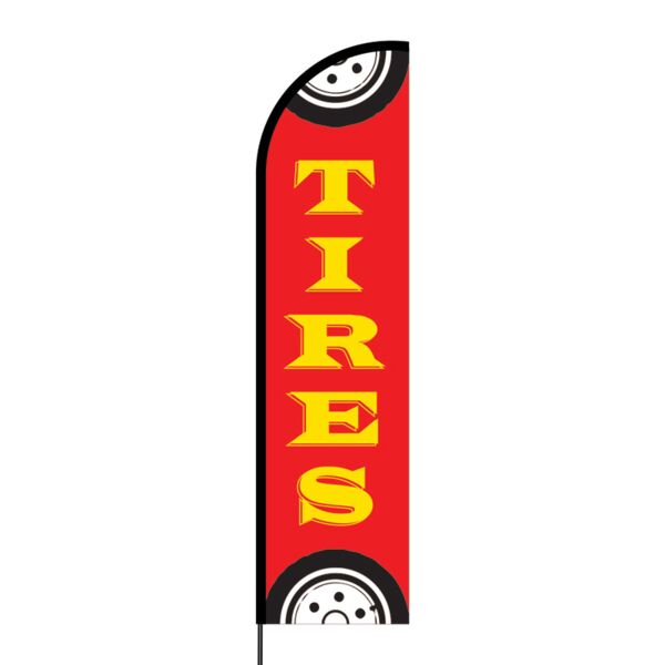 Tires Flex Banner Flag - 16ft (Single Sided) Thumbnail