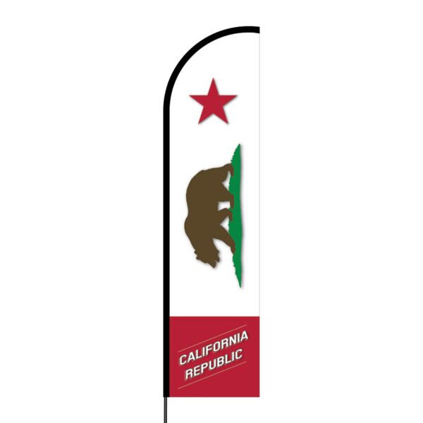 California Republic Flex Banner Flag - 16ft (Single Sided) Thumbnail