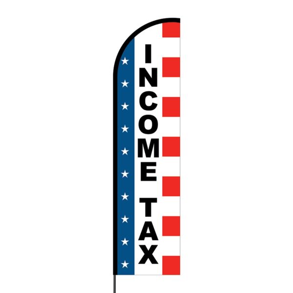 Income Tax Flex Banner Flag - 16ft (Single Sided) Thumbnail