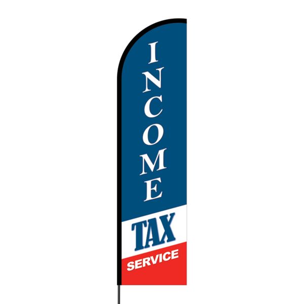 Income Tax Services Flex Banner Flag - 16ft (Single Sided) Thumbnail