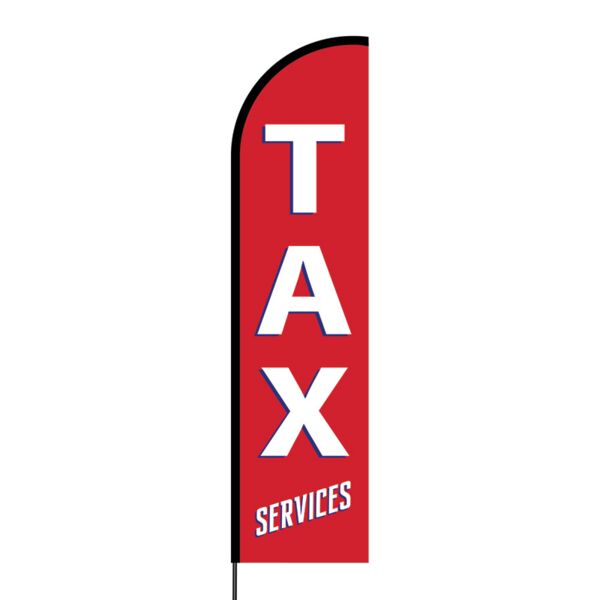 Tax Services Flex Banner Flag - 16ft (Single Sided) Thumbnail