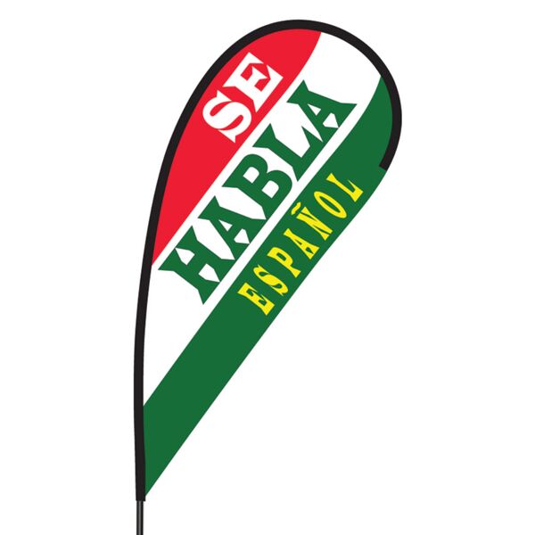 Se Habla Espanol Flex Blade Flag - 09' Single Sided Thumbnail