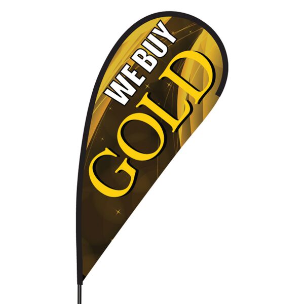 We Buy Gold Flex Blade Flag - 09' Single Sided Thumbnail