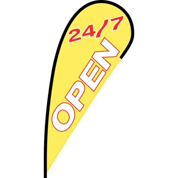 Open 24/7 Station Flex Blade Flag - 12' Thumbnail